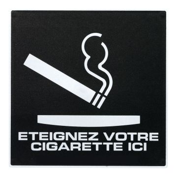 Plaque de porte Eteignez votre cigarette ici - Europe design 200x200mm - Novap