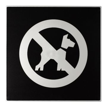 Plaque de porte Interdit aux chiens - Europe design 200x200mm - Novap