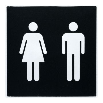 Plaque de porte Toilettes H/F - Europe design 200x200mm - Novap