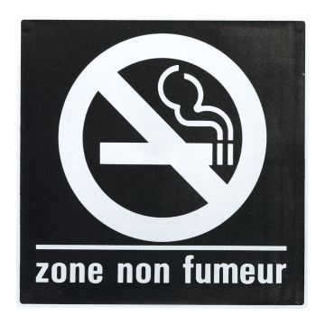 Plaque de porte Zone non fumeur - Europe design 200x200mm - Novap