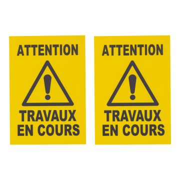 Lot de 2 plaques modulable jaune - travaux en cours - Novap