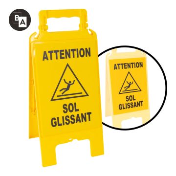 Chevalet de signalisation modulable jaune - Sol glissant - Novap