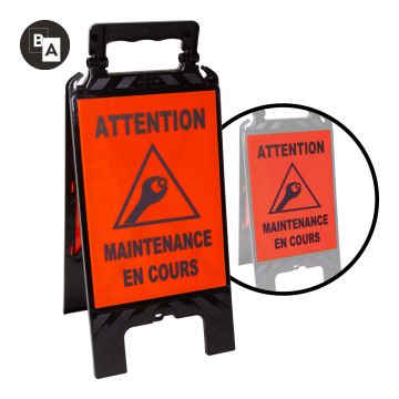 Chevalet de signalisation modulable noir - Maintenance en cours - Novap