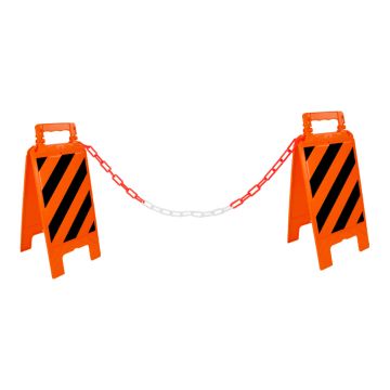 Kit Chevalet hachurés Orange Fluo/Noir + 5m de chaine Ø6mm - Novap