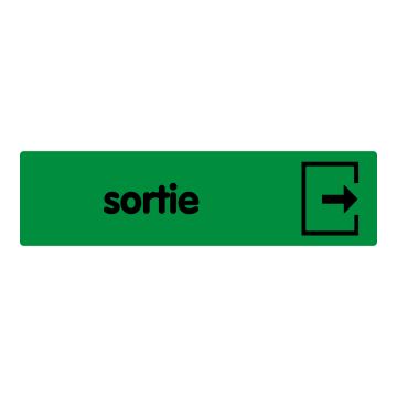 Plaque de porte Sortie avec flèche - couleur 170x45mm - 4321370