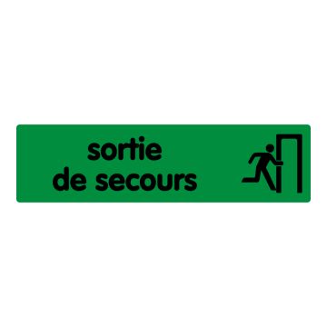 Plaque de porte Sortie de secours - couleur 170x45mm - 4321387