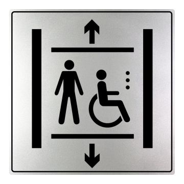 Plaquette Ascenseur accessible aux handicapés - ISO 7001 - NOVAP