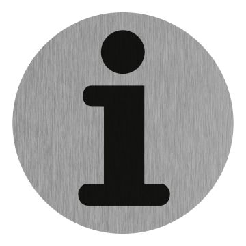 Plaque de porte Informations - Aluminium brosse Ø75mm - 4383002