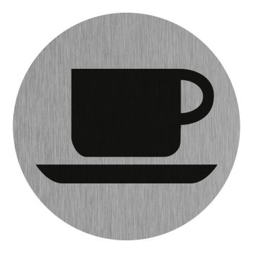 Plaque de porte Café Buffet - Aluminium brosse Ø75mm - 4383064