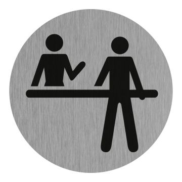 Plaque de porte Réception - Aluminium brosse Ø75mm - 4383071