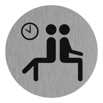 Plaque de porte Hall Salle d'Attente - Aluminium brosse Ø75mm - 4383088