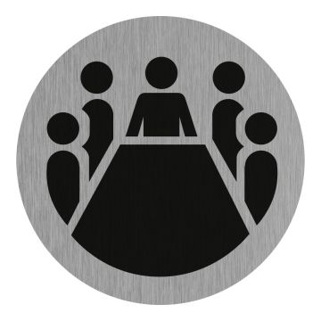 Plaque de porte Salle de conférence - Aluminium brosse Ø75mm - 4383095