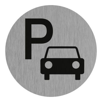 Plaque de porte Parking - Aluminium brosse Ø75mm - 4383101