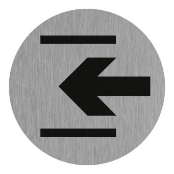 Plaque de porte Entrée (symbole) - Aluminium brosse Ø75mm - 4383149