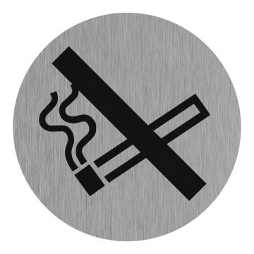 Plaque de porte Zone non fumeurs - Aluminium brosse Ø75mm - 4383163