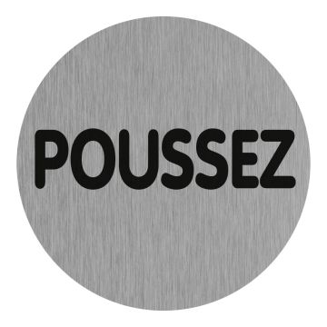 Plaque de porte Poussez - Aluminium brosse Ø75mm - 4383194