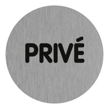 Plaque de porte Privé - Aluminium brosse Ø75mm - 4383224
