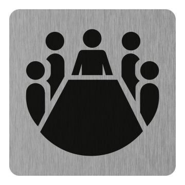 Plaque de porte Salle de conférence - Aluminium brosse 100x100mm - 4384092