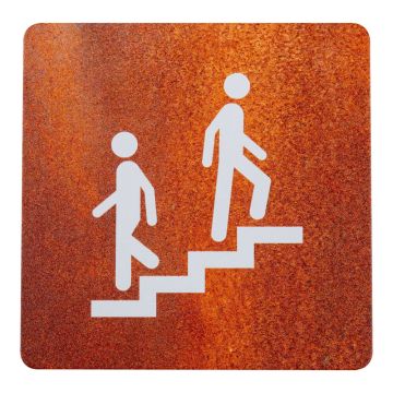 Plaque de porte alu effet rouille - Escaliers - 4385044