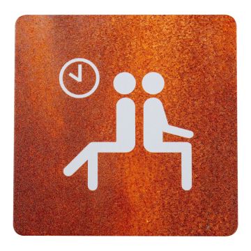 Plaque de porte alu effet rouille - Hall salle d'attente - 4385051