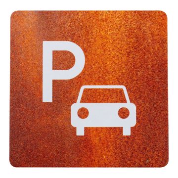 Plaque de porte alu effet rouille - Parking - 4385082