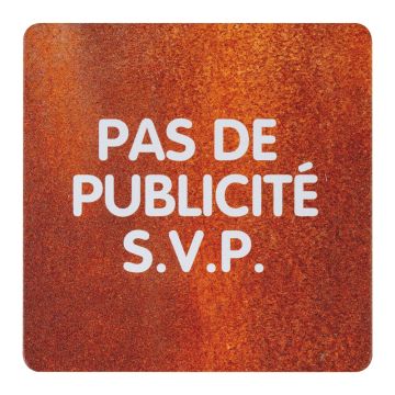 Plaque de porte alu effet rouille - Pas de publicité svp - 4385099
