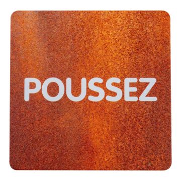 Plaque de porte alu effet rouille - Poussez - 4385112