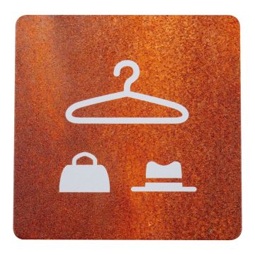 Plaque de porte alu effet rouille - Vestiaire - 4385259