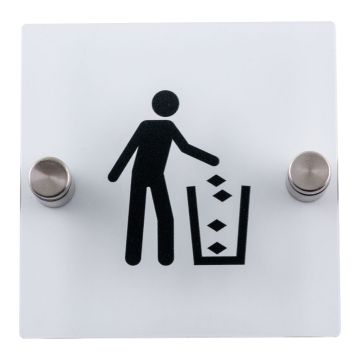 Plaque de porte transparente - Poubelle - Novap