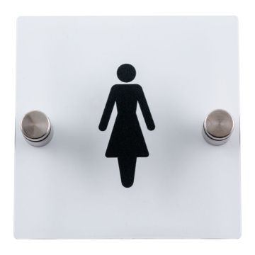 Plaque de porte transparente - Toilettes femmes - Novap