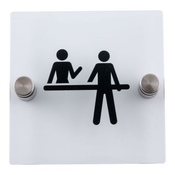 Plaque de porte transparente - Réception - Novap