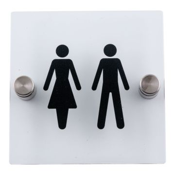 Plaque de porte transparente - Toilettes hommes femmes - Novap