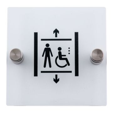 Plaque de porte transparente - Ascenseur PMR - Novap