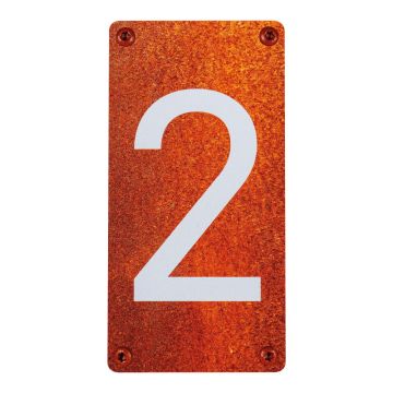 Numéro de maison - N°2 - effet acier rouillé - 