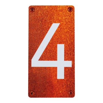 Numéro de maison - N°4 - effet acier rouillé - Novap