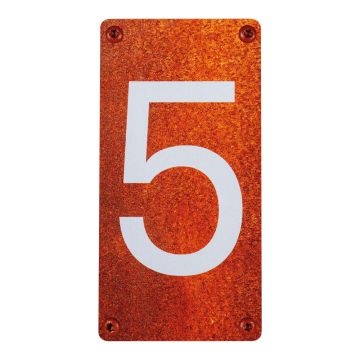 Numéro de maison - N°5 - effet acier rouillé - Novap