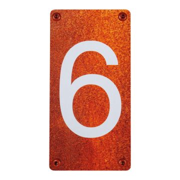 Numéro de maison - N°6 - effet acier rouillé - Novap