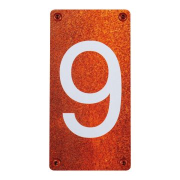 Numéro de maison - N°9 - effet acier rouillé - Novap