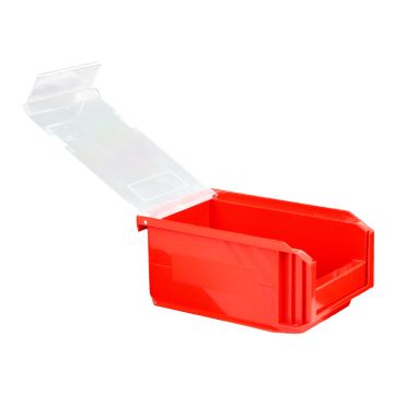 Bac Européan 1L Rouge avec Couvercle Pivotant - 5044056