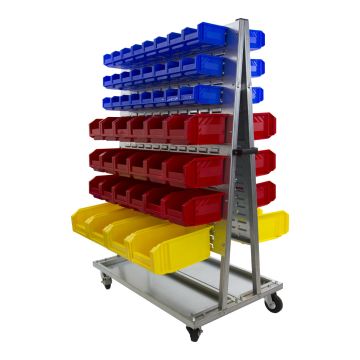 Chariot sur roues équipé de bacs 1L, 3L et 8L - Novap