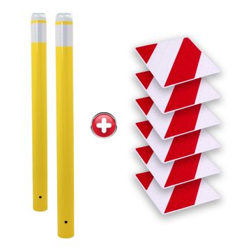Kit Piétons - Tubes Jaune - Dalles Rouge/Blanc - Novap