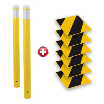 Kit Piétons - Tubes Jaune - Dalles Noir/Jaune - Novap