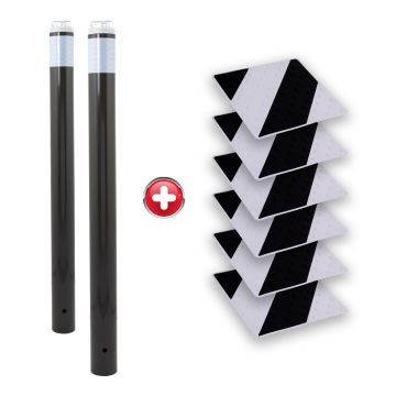 Kit Piétons - Tubes Gris - Dalles Noir/Gris - Novap