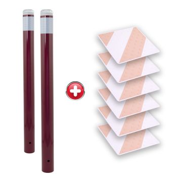 Kit Piétons - Tubes Bordeaux - Dalles Ivoire/Blanc - Novap