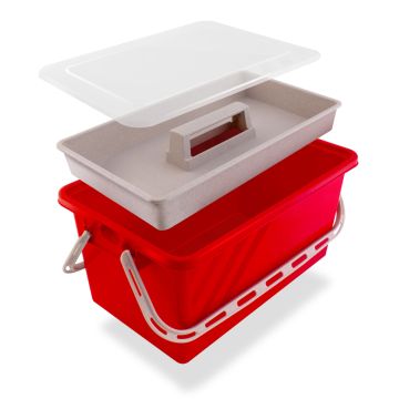 Boite de rangement 10, 17 ou 24 L Rouge - couvercle translucide - SERATOU - Novap