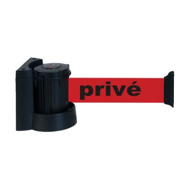 Support mural avec sangle Rouge avec marquage Privé 3m x 50mm - Novap