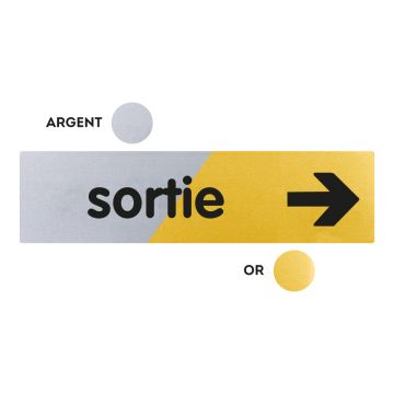 Plaquette Sortie à droite 170x45 - Argent & Or - NOVAP