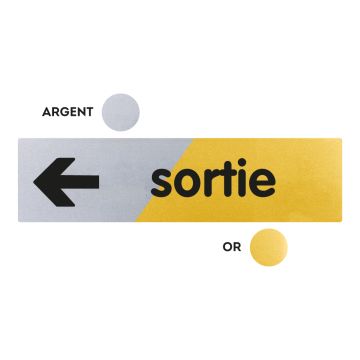 Plaquette Sortie à gauche 170x45 - Argent & Or - NOVAP
