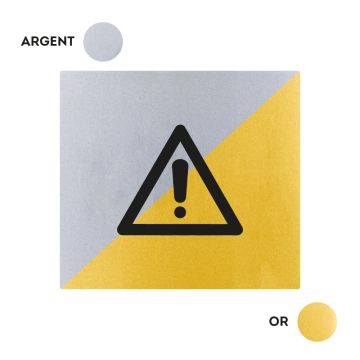 Plaquette Danger 90x90 - Argent & Or - NOVAP