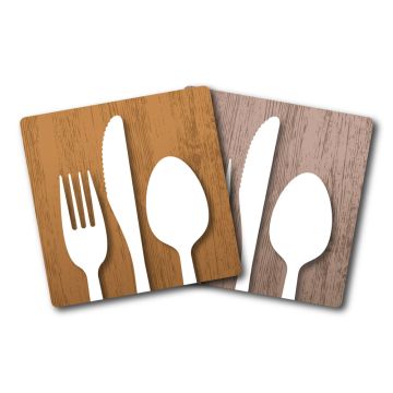 Plaques de porte 90x90mm - Restaurant - Wood - Novap